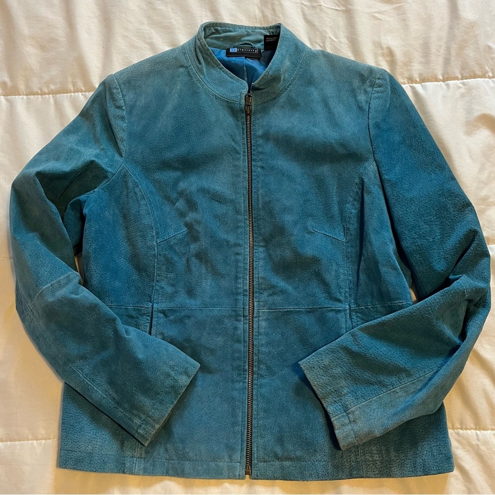 Blue Suede Authentic Leather Jacket